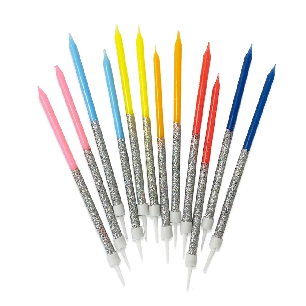 Candle Supplies Bulk - Multi-Color 6 Inch Birthday Cake Candles