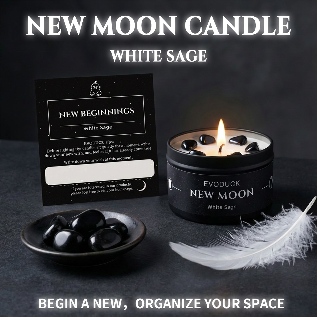 1pc New Moon Scented Candles C – Black Tin Candle Bewertung und Preis