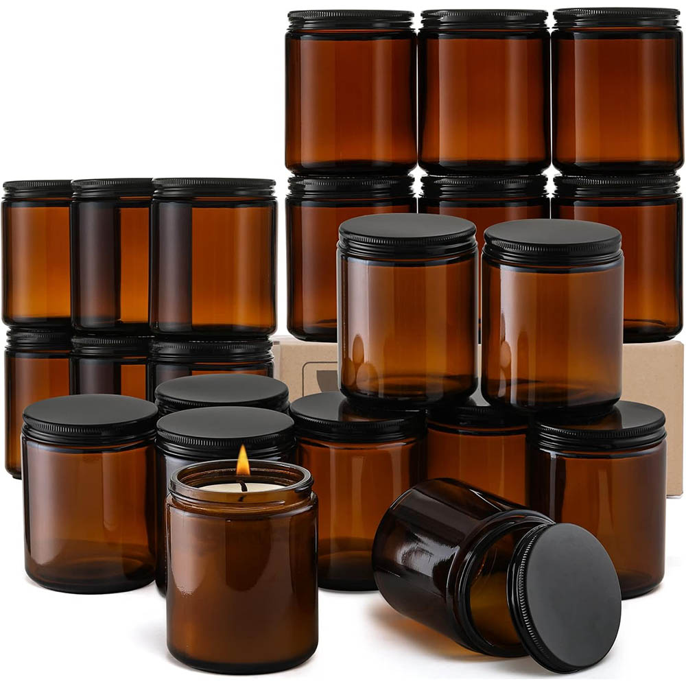 8oz Amber Glass Jars with Blac – Black Tin Candle Bewertung und Preis