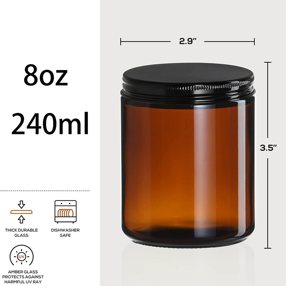 8oz Amber Glass Jars with Blac – Black Tin Candle Bewertung und Preis