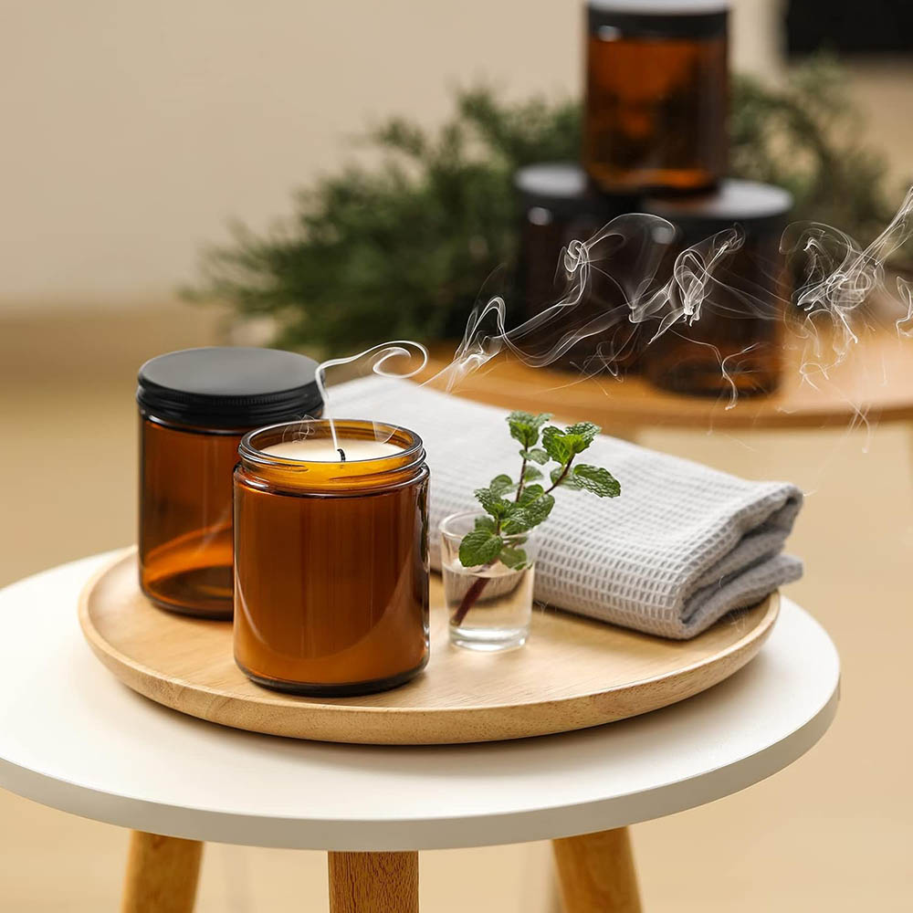 8oz Amber Glass Jars with Blac – Black Tin Candle Bewertung und Preis