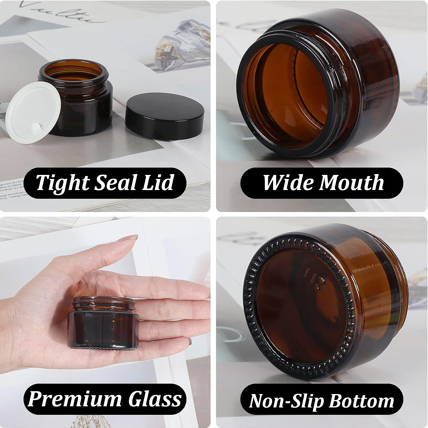 20PCS Small Amber Glass Jars w – Black Tin Candle Bewertung und Preis