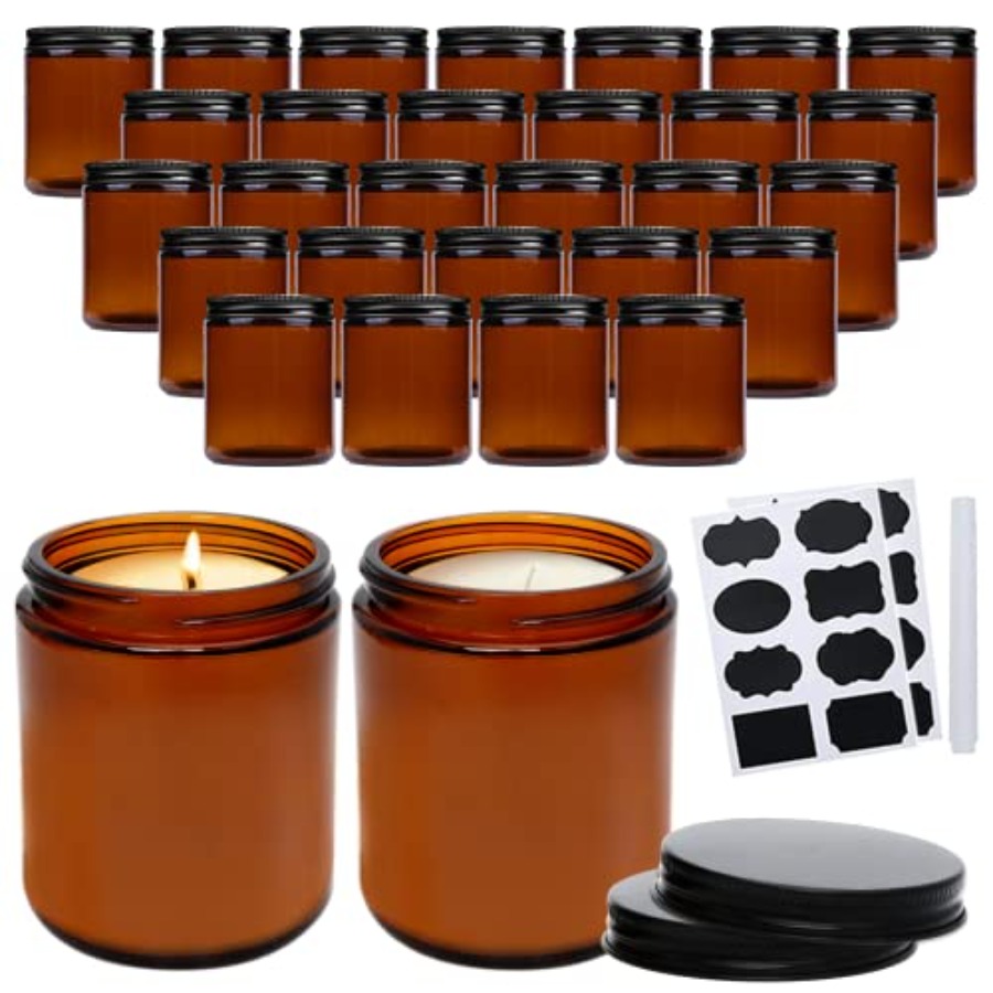 8oz Amber Candle Jars Set of 3 – Black Tin Candle Bewertung und Preis