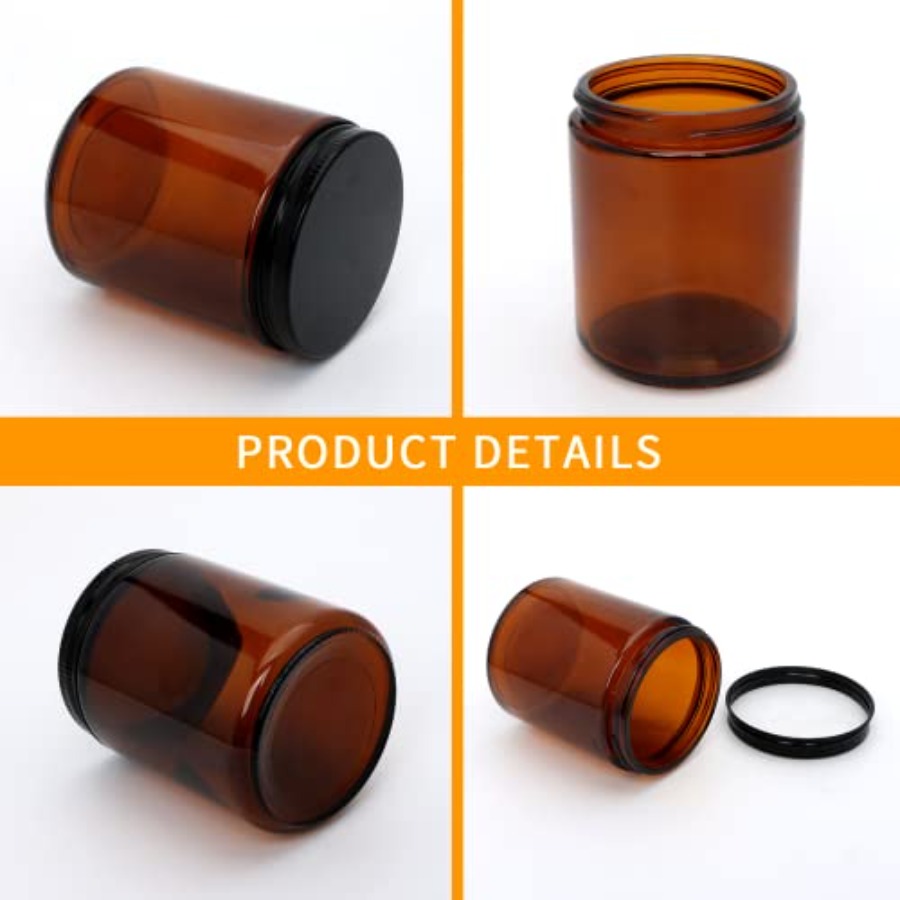 8oz Amber Candle Jars Set of 3 – Black Tin Candle Bewertung und Preis