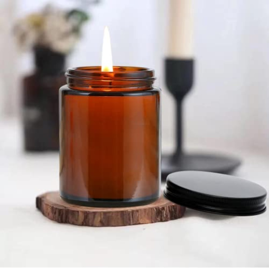 8oz Amber Candle Jars Set of 3 – Black Tin Candle Bewertung und Preis